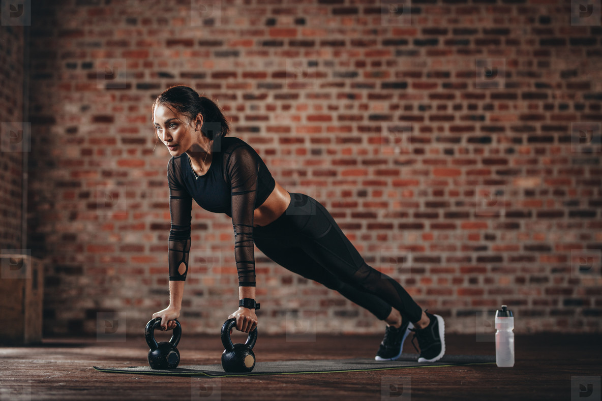 a woman working out