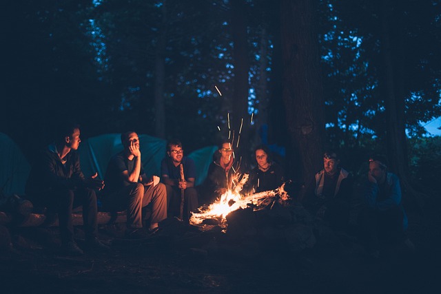 People around a fire